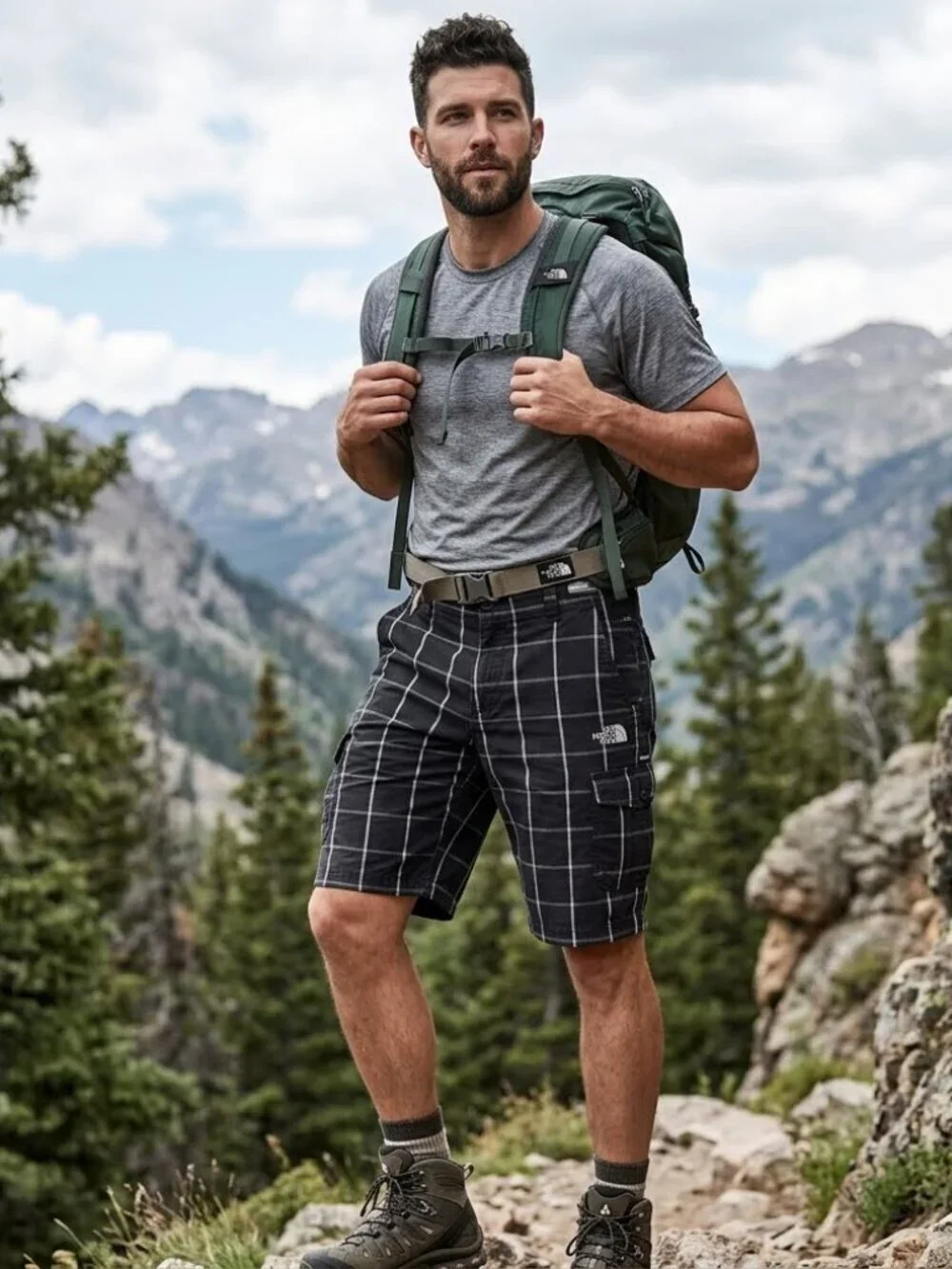 North Face Rainier Surplus Shorts Men's 36 Black Cotton Twill Cargo Slash Pocket
